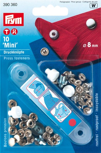 Image de PRYM Bouton pression sans couture Mini 8mm Argenté