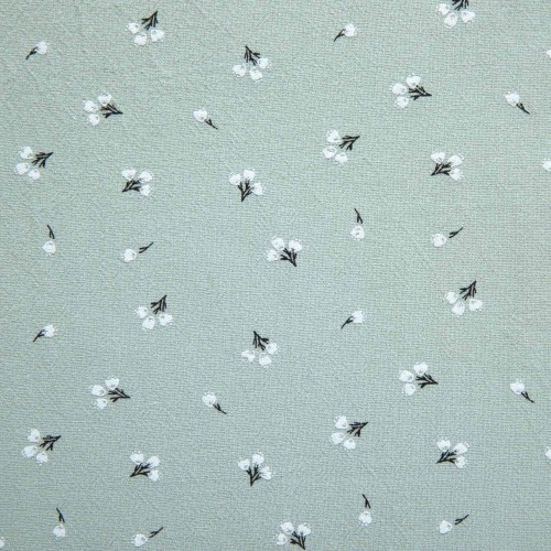 Image de KATIA FABRICS Coton tissé Fleurs Menthe