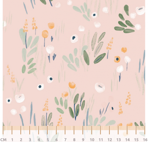 Image de KATIA FABRICS Soft Shell Fleurs détectives Rose