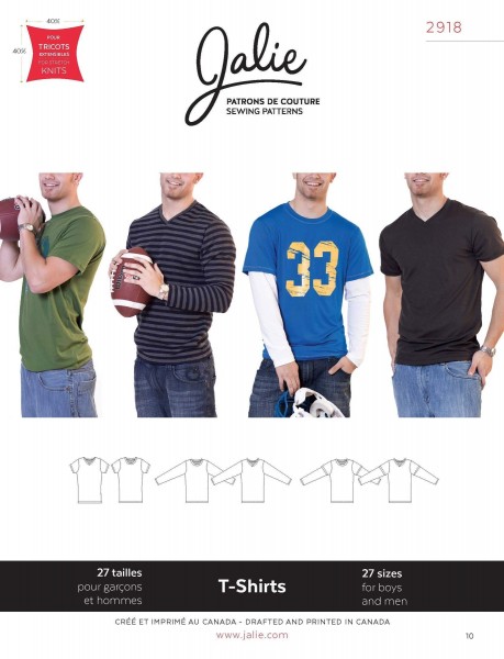 Image de Patron Jalie 2918 T-Shirts pour hommes