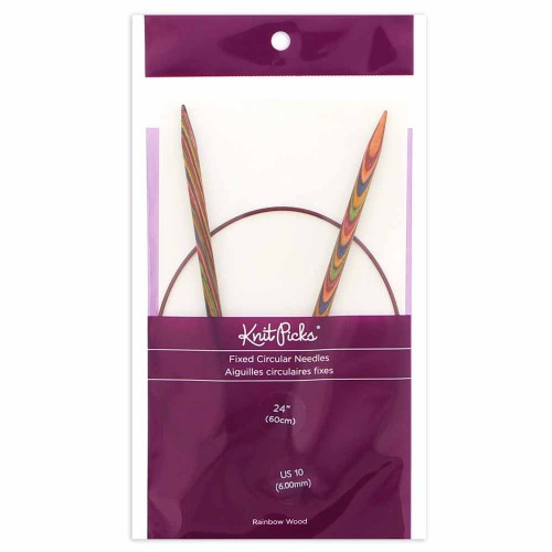 Image de KNIT PICKS Rainbow Aiguilles circulaires en bois - 60 cm/24″