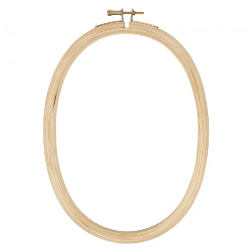 Image de UNIQUE CRAFT Cerceau à broder en bois - ovale - 20cm (8")