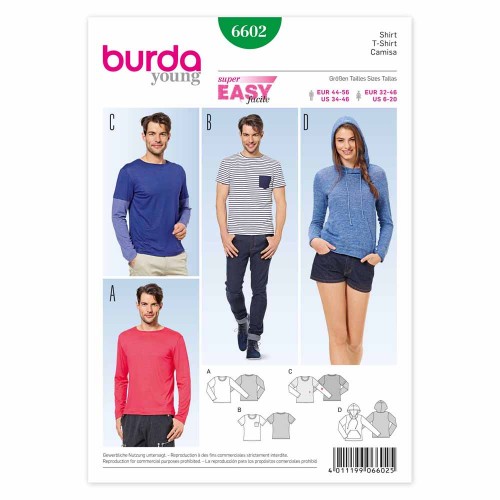 Image de BURDA - 6602 Haut pour hommes