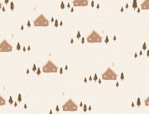 Image de Maisons d'hiver - Baby Rib imprim&eacute; OEKO-TEX