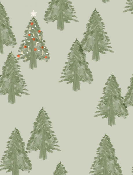 Image de Sapins de Noël vert - French Terry imprimé OEKO-TEX