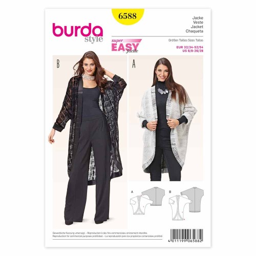 Image de BURDA - 6588 Veste pour femmes