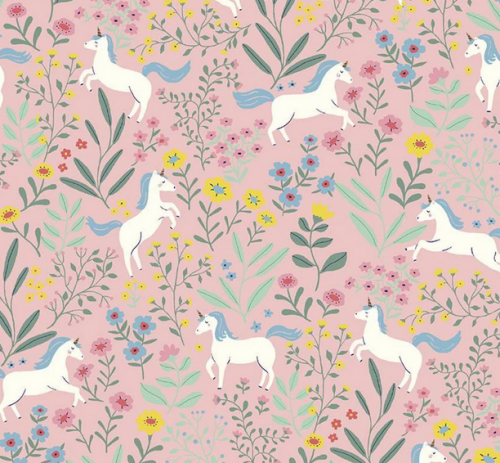 Image de Licornes Rose en Flanelle par Riley Blake Designs