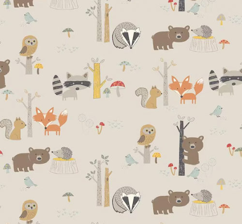 Image de Animaux de la forêt en Flanelle par Riley Blake Designs