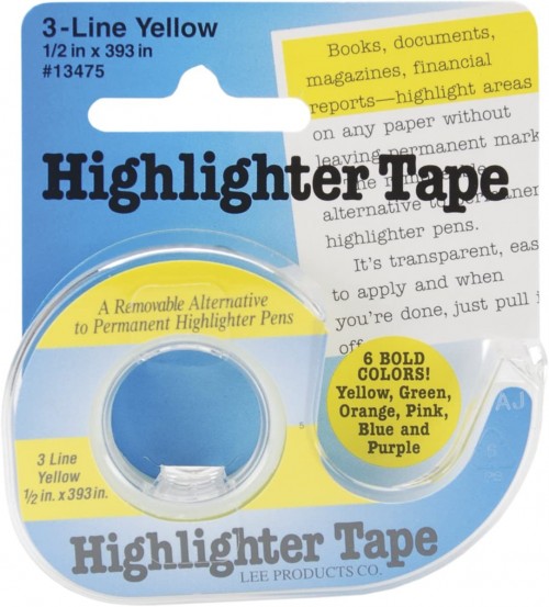 Image de Highlighter Tape - Distributeur de ruban surligneur, Jaune