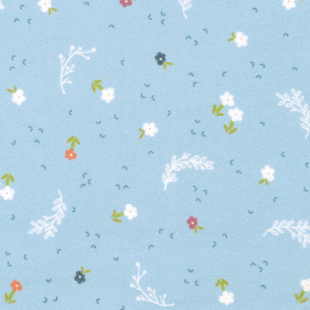 Image de Petites Fleurs Bleu en Flanelle par Robert Kaufman