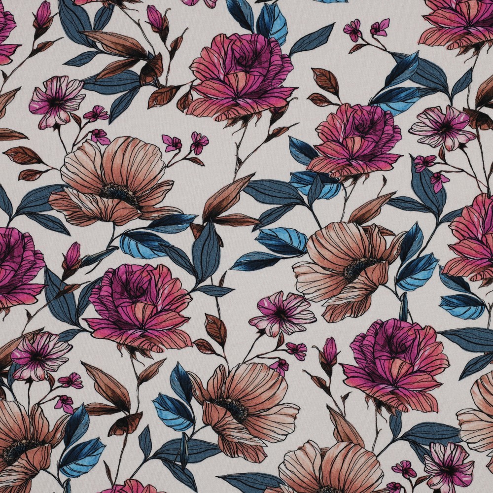 Image de Fleurs de r&ecirc;ve - Jersey imprim&eacute;