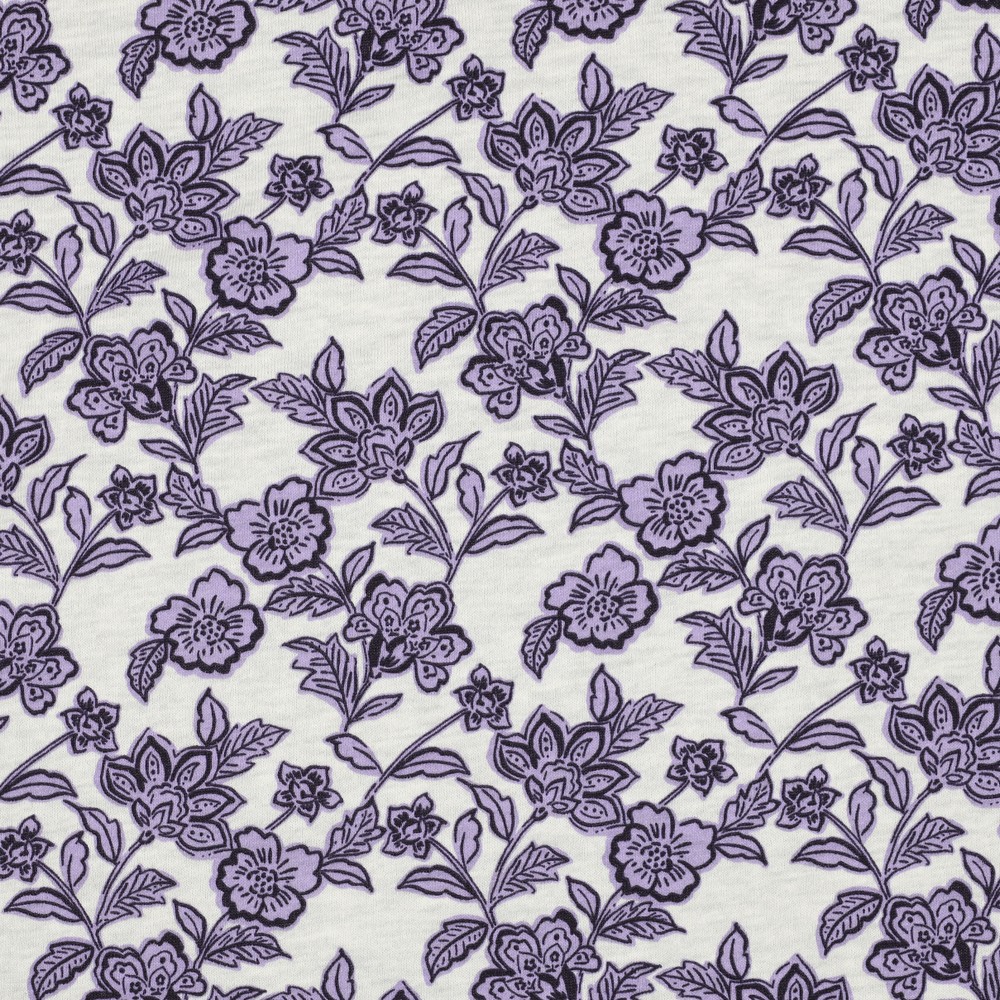 Image de Coton Ouaté fleur mosaïque mauve OEKO-TEX