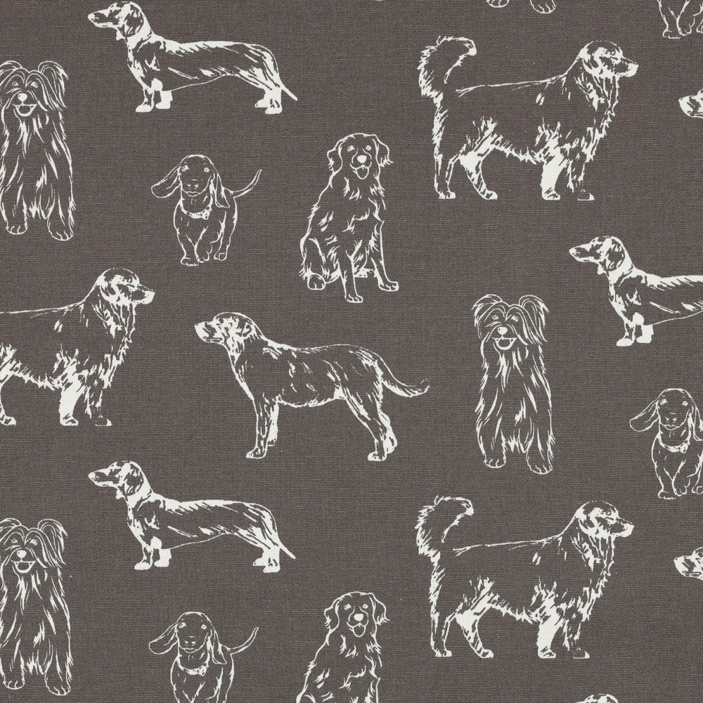 Image de Chiens gris - Canevas de coton 1/2 m