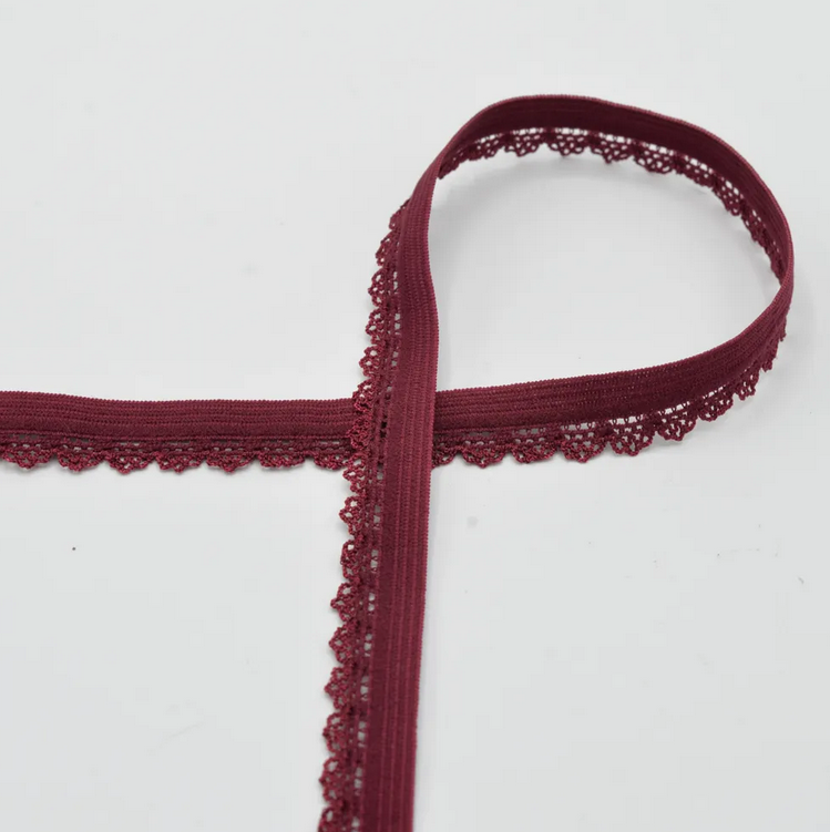 Image de Dentelle élastique 12 mm - Bordeaux