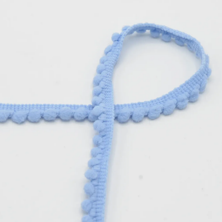 Image de Ruban pompon 4 mm - Bleu bébé