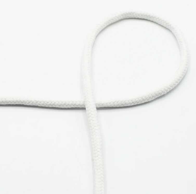 Image de Cordon en coton tissé 8 mm - Blanc