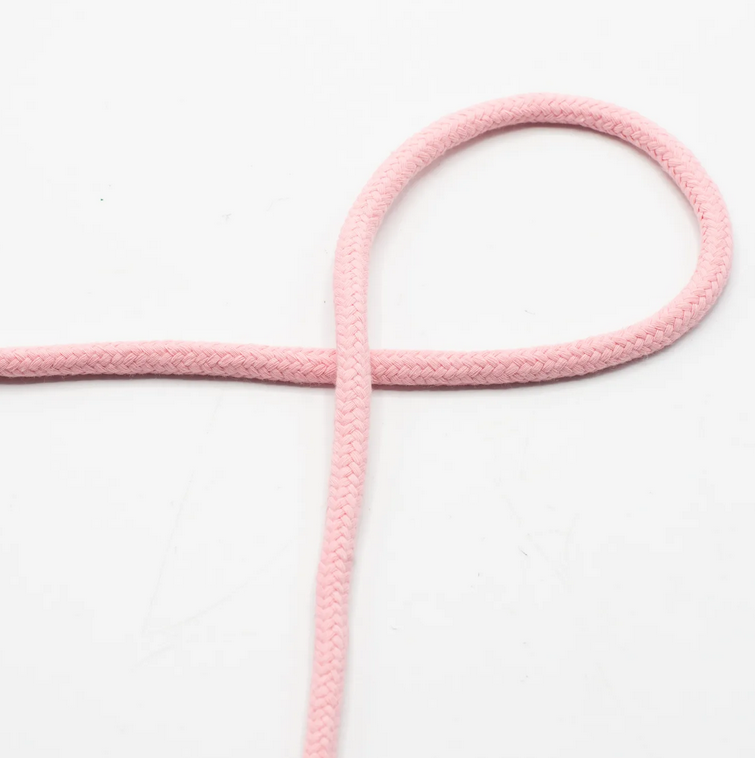 Image de Cordon en coton tissé 8 mm - Rose bébé