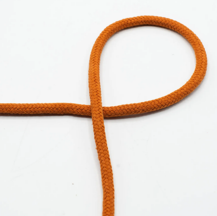 Image de Cordon en coton tissé 8 mm - Cognac
