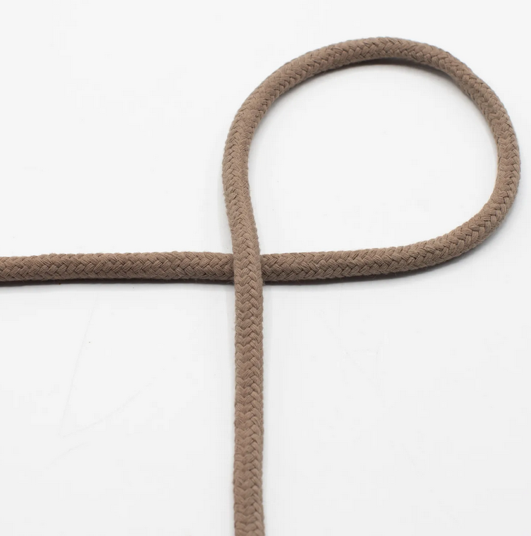 Image de Cordon en coton tissé 8 mm - Taupe
