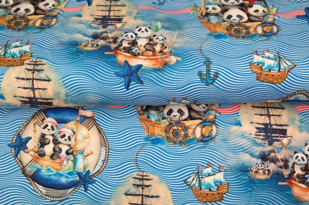 Image de Panda Bleu - Jersey 1/2 m