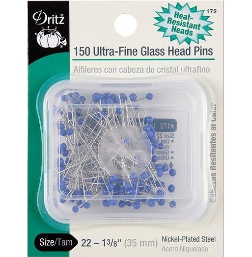Image de Dritz 150 Épingles à tête de verre ultra-fine 34mm