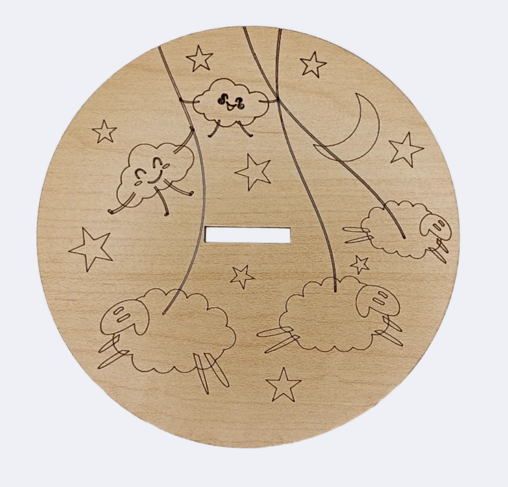 Image de Mini-Minder en bois avec courroie en cuir - R&ecirc;verie Laineuse