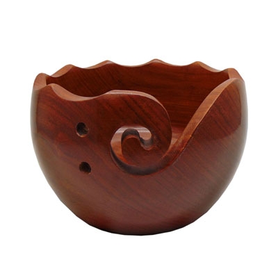 Image de Bol à laine - Bol à laine dentelé en bois de Sesham