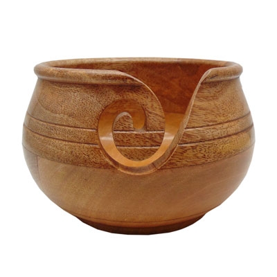 Image de Bol à laine - Bol à laine dentelé en bois de Manguier