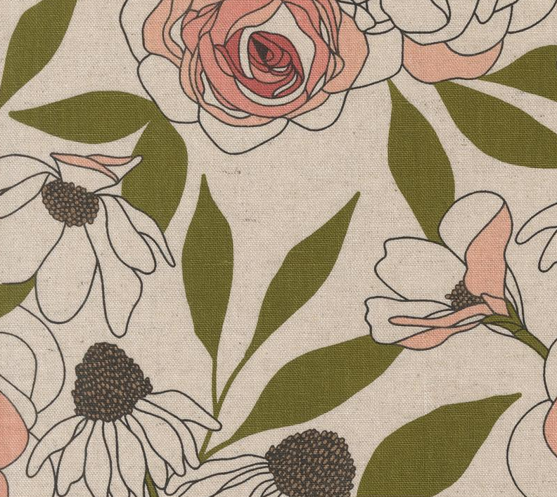 Image de ''Botany'' par Alli K - Fleuri fond lin / Coton 1/2 m