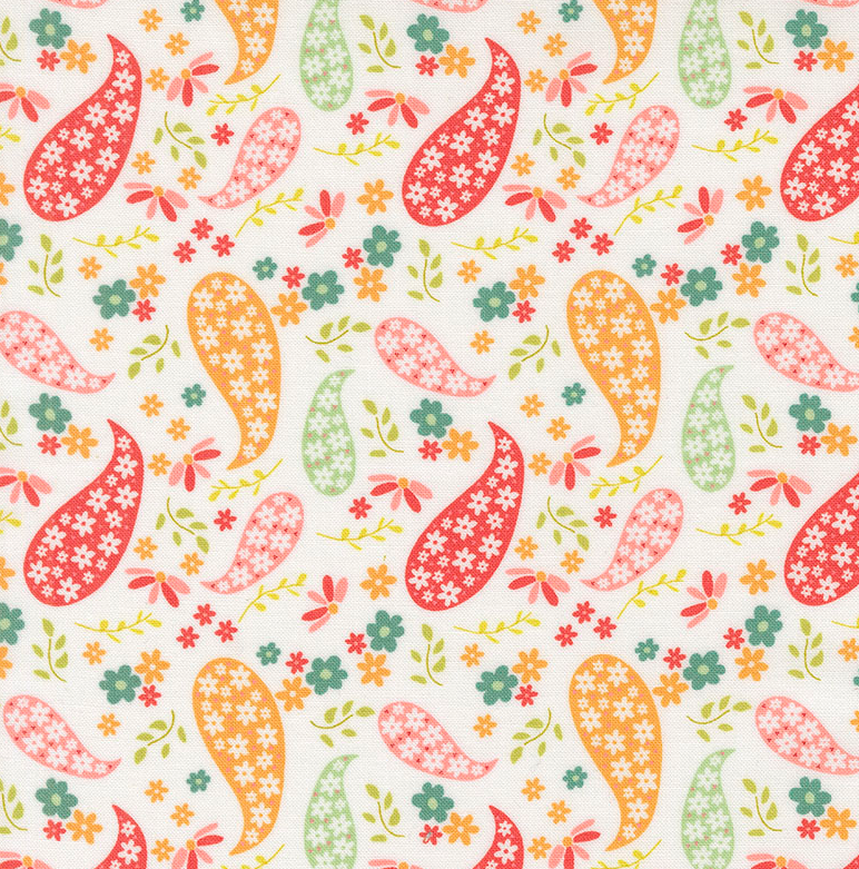 Image de ''Raspberry Summer'' par Sherri & Chelsi - Gouttelettes en fleurs / Coton 1/2 m