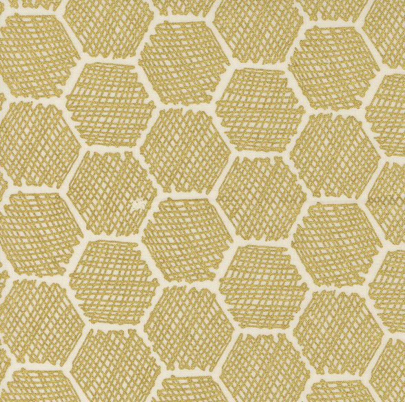 Image de ''Bee Garden'' par Gingiber - Alvéoles de miel / Coton 1/2 m