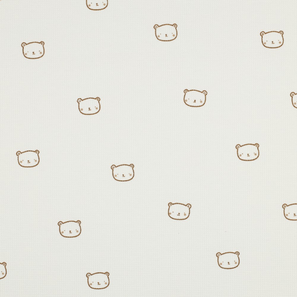 Image de Petit Ours fond blanc - Jersey Gaufr&eacute; 1/2 m