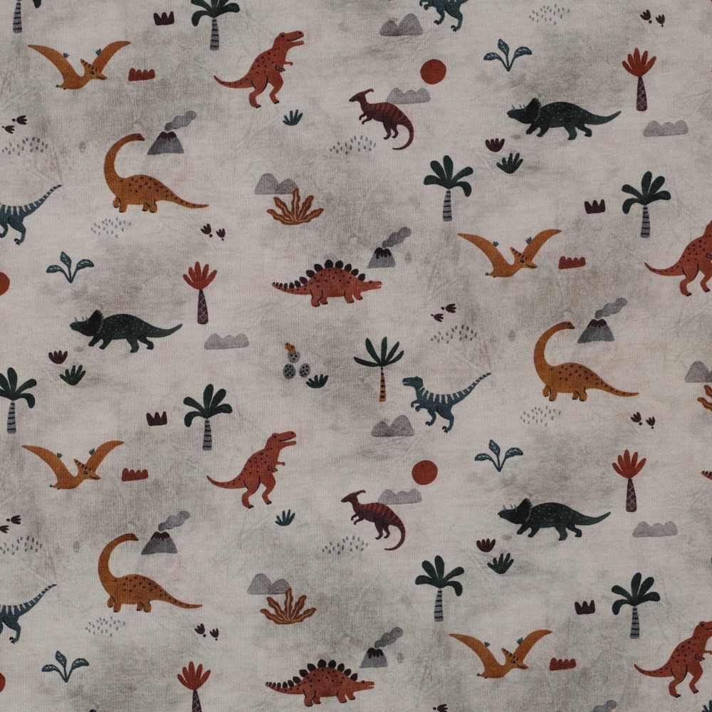 Image de Dinosaures fond roche - Jersey 1/2 m