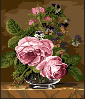 Image de SEG DE PARIS : Roses et Pens&eacute;es d'apr&egrave;s Jan Van Dael