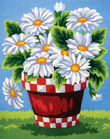 Image de Grafitec Canevas 3284 - Fleurs dans un pot
