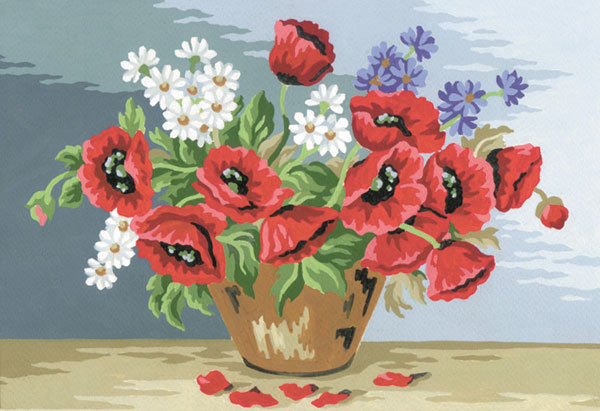 Image de Grafitec Canevas 6116 - Poppy Bouquet