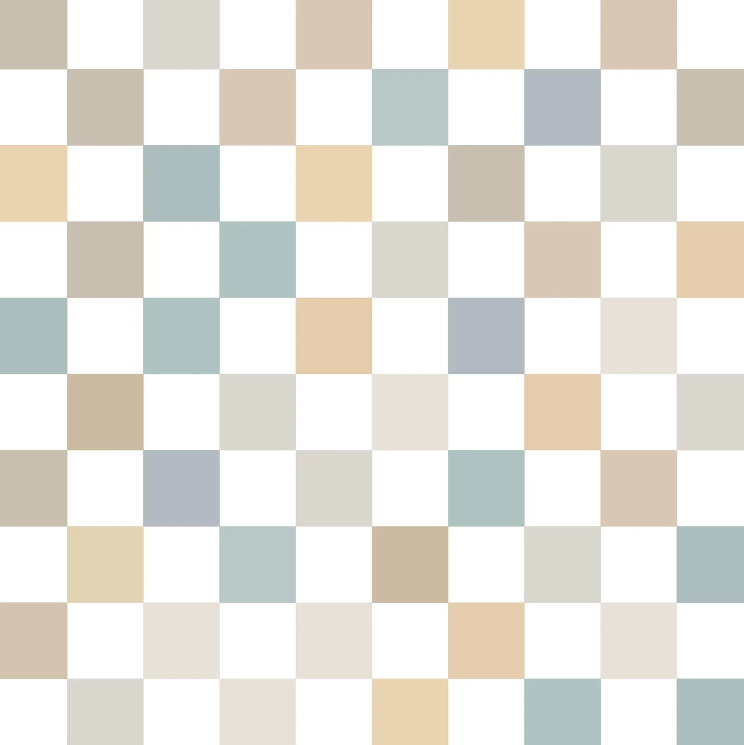 Image de French Terry - Échiquier Style Bleu/Brun 1/2 m