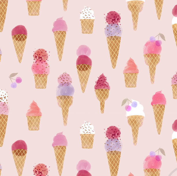 Image de Cr&egrave;me glac&eacute;e rose - Coton Gabardine 1/2 m