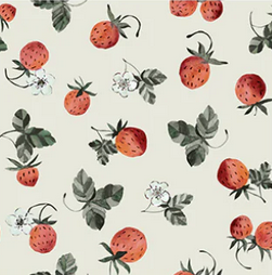 Image de Brise de Fleurs - Petites Fraises / Coton 1/2 m