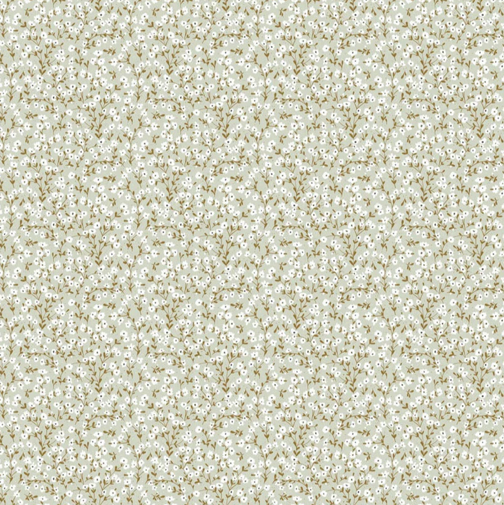 Image de Brise de Fleurs - Pistache Fleuri / Coton 1/2 m
