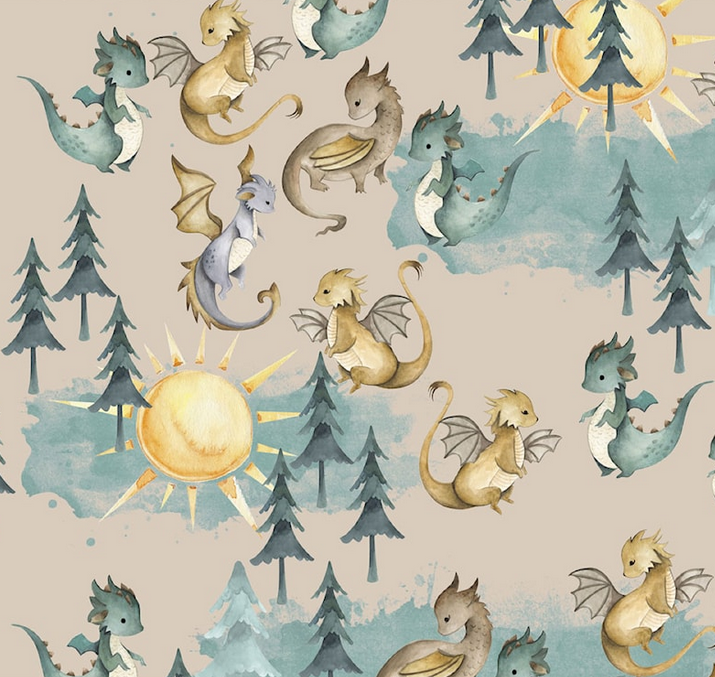 Image de Mignons dragons - Jersey 1/2 m