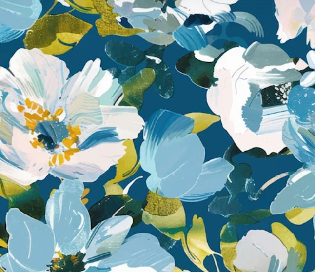 Image de Fleurs en peinture - Jersey 1/2 m