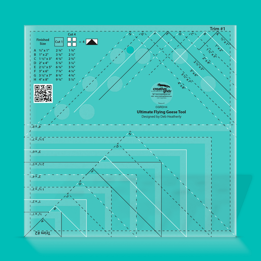 Image de Creative Grids - Règle pour Courtepointe Flying Geese Ultimate # CGRDH4