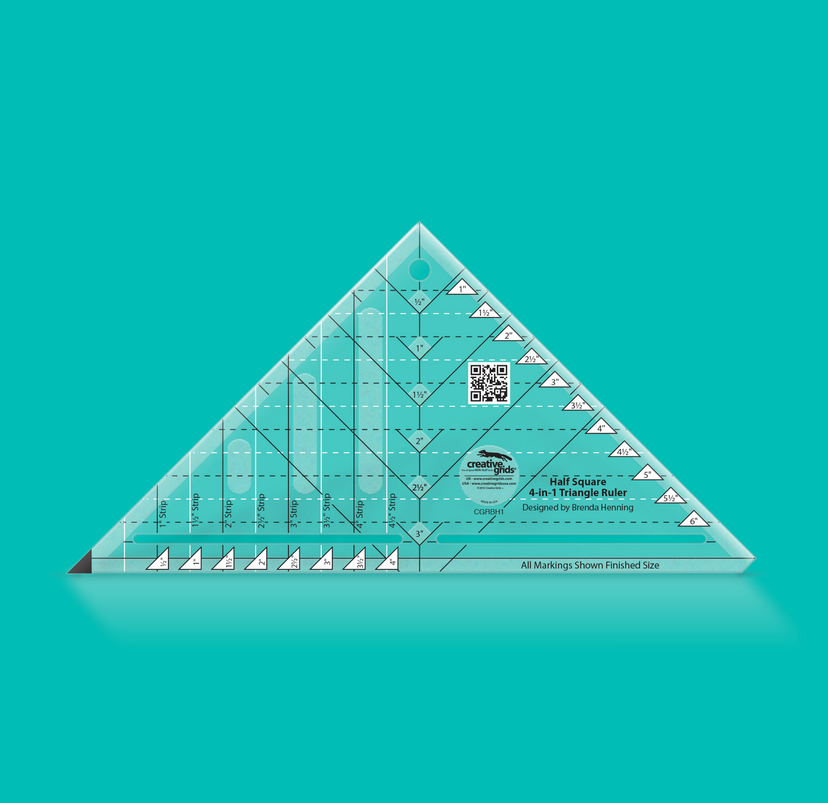 Image de Creative Grids - Règle pour Courtepointe demi-carré triangle 4 en 1 # CGRBH1