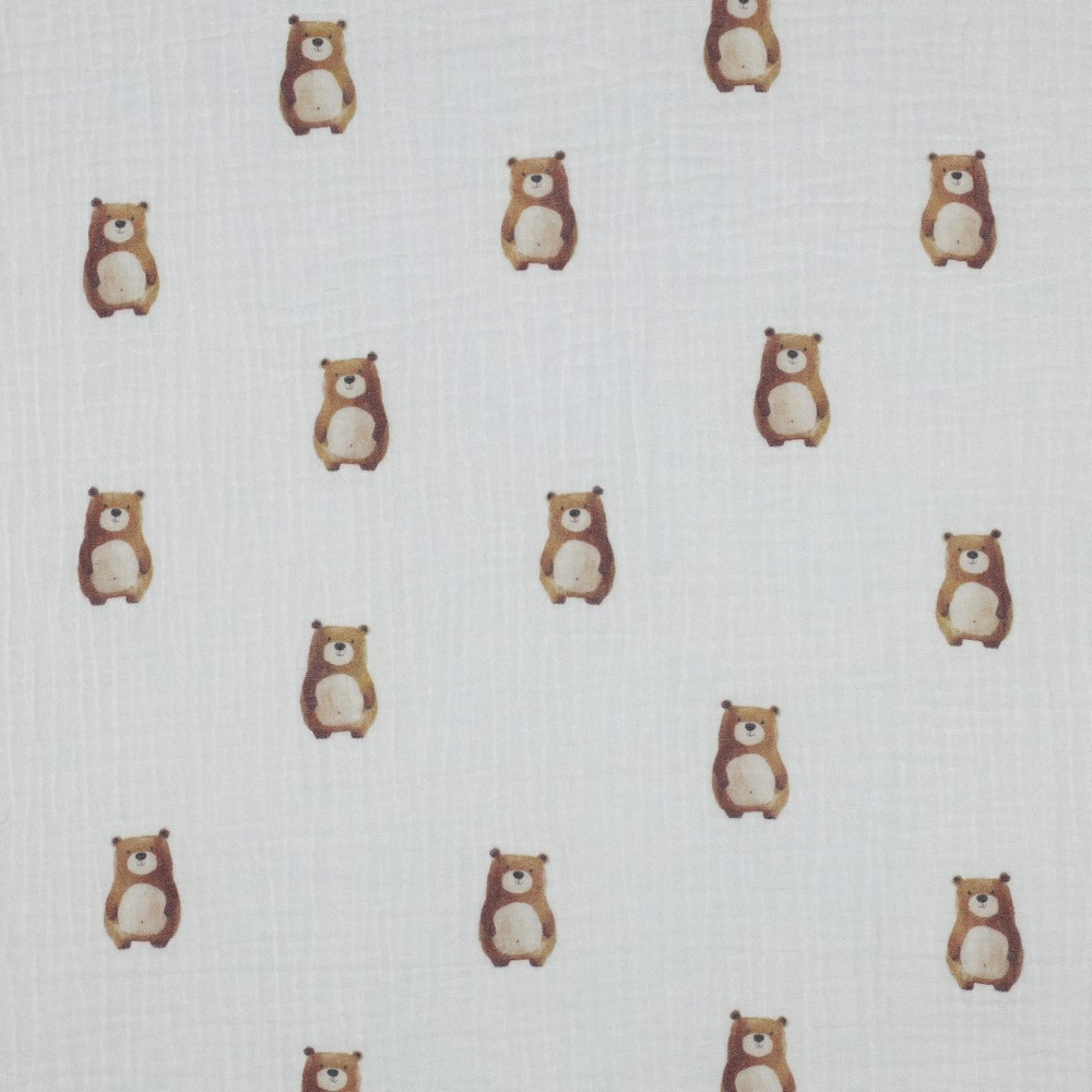 Image de Mousseline de Coton - Ourson 1/2 m