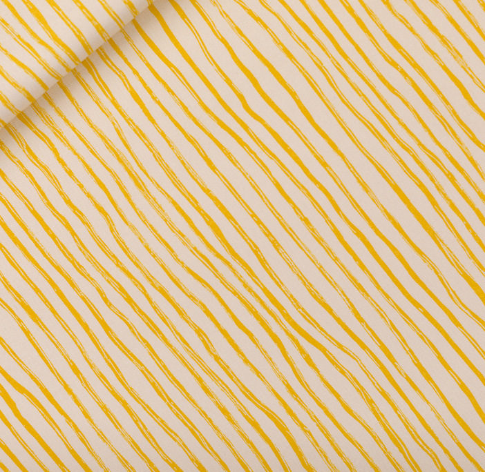 Image de Lignes verticales ondul&eacute;es / Jaune - Toile de Coton Gabardine de SYAS 1/2 m