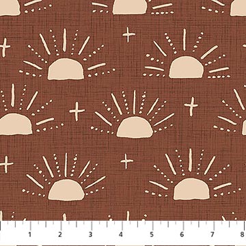 Image de ''Wild at Heart'' Coton - Soleil fond rouille 1/2 m