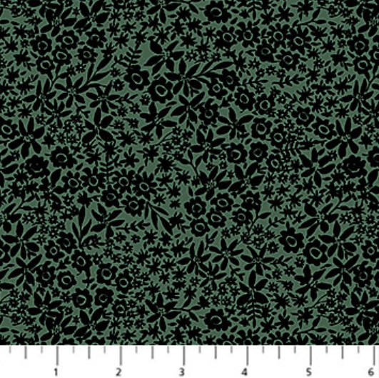 Image de ''Cherry Orchard'' Rayonne - Calicot vert 1/2 m