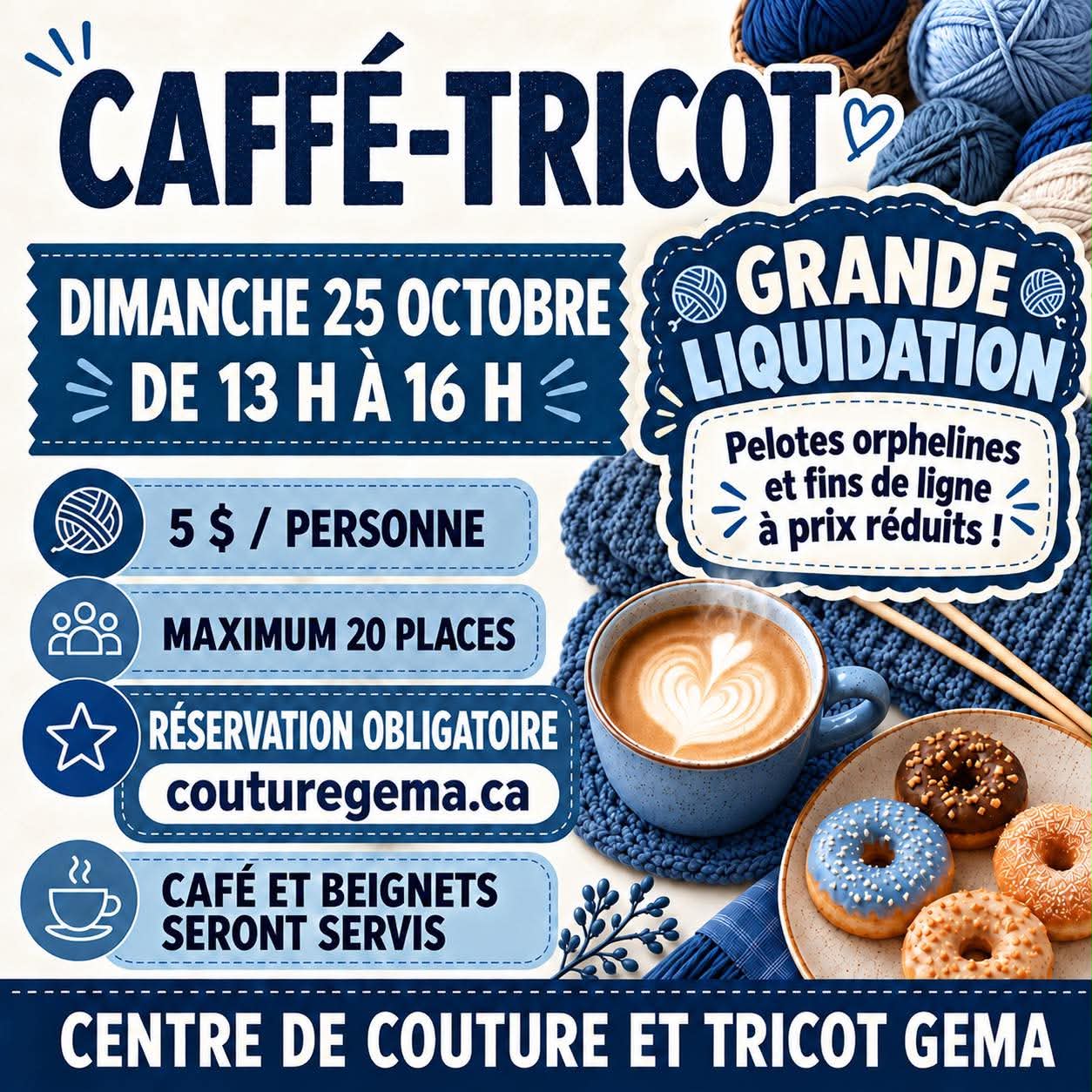 Image de Caf&eacute;-Tricot 25 octobre 2026 de 13:00-16:00