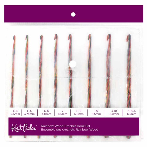 Image de KNIT PICKS Trousse de crochets en bois Rainbow 8 mcx 15cm (6″)
